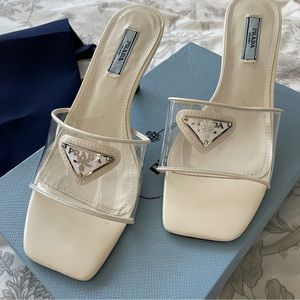 Prada Vinyl & Patent Sandal
